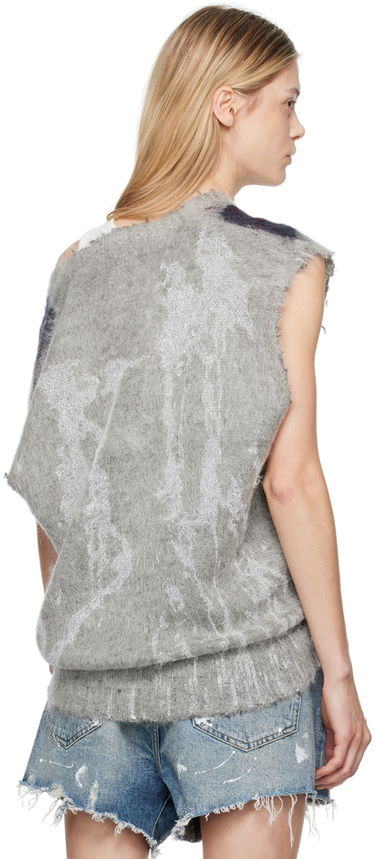 Sweater R13 R13 Oversized Argyle Vest Grå | R13WY244-Y058B, 2