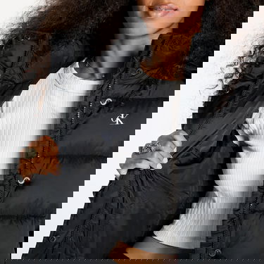 Puffer jakke CALVIN KLEIN Shiny Monologo Jacket Sort | J20J224616 BEH, 4