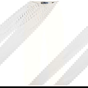 Bukser Polo by Ralph Lauren Corduroy Pleated Pant "Parchment Cream" Hvid | 710924112001, 0