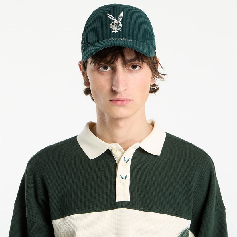 Kasket Footshop Playboy x FTSHP Corduroy Trucker Green Grøn | FTSHP_534