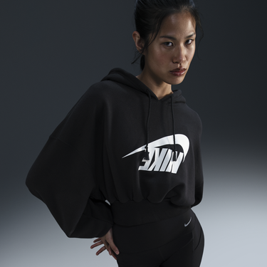 Sweatshirt Nike Sportswear Cropped Hoodie Sort | FV7777-010, 4