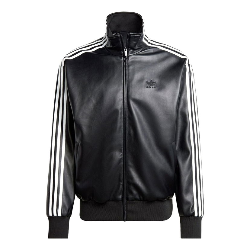 Bomberjakke adidas Originals Adicolor Loose Firebird Faux Leather Track Jacket Sort | IZ4033