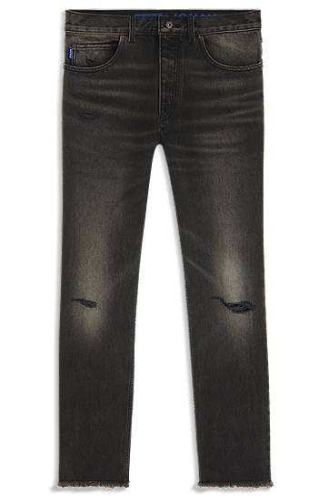 Jeans BOSS Regular Fit Distressed Denim Jeans Sort | 50541593