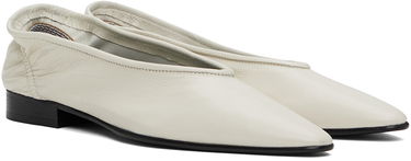 Sneakers og sko BY FAR BY FAR Carré Leather Ballerina Flats Hvid | MWFHC055LL002WH020PL, 3