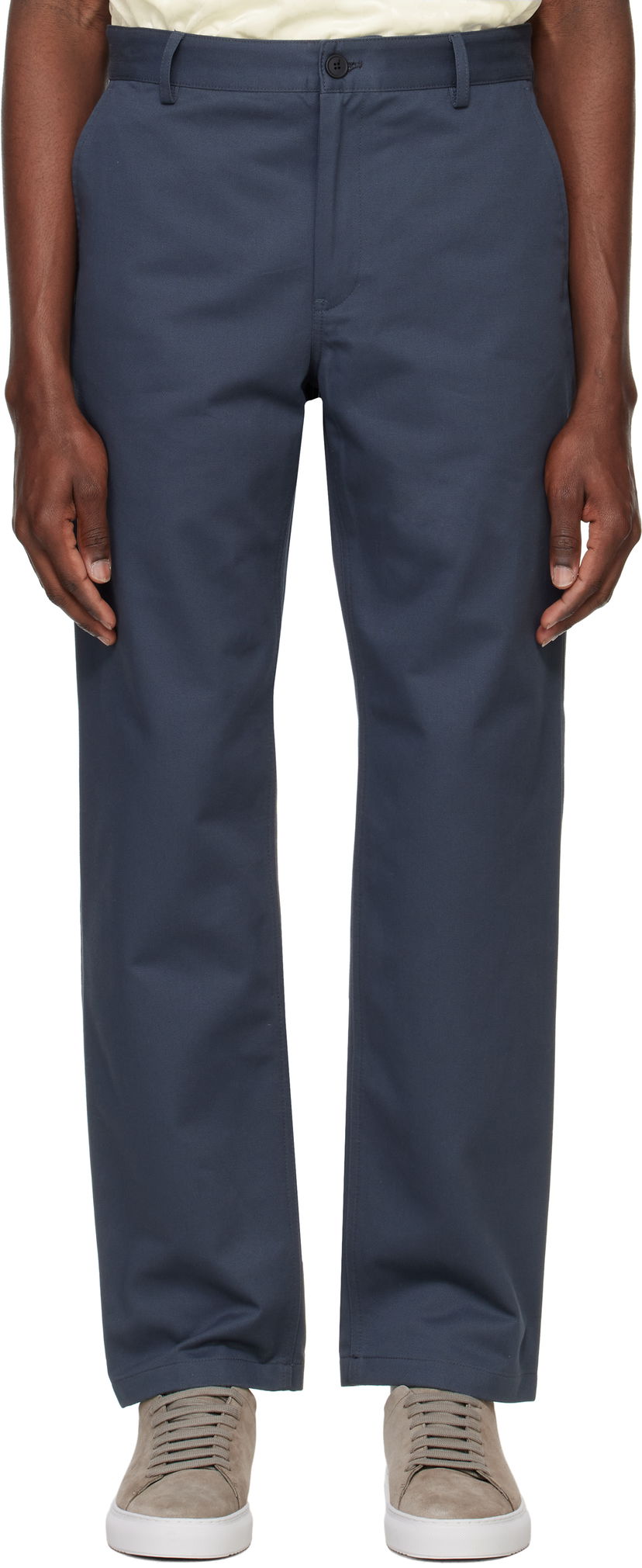 Bukser MAISON KITSUNÉ Maison Kitsuné Casual Chino Trousers Blå | OM01101WW9043