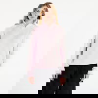 Ribbed Knit Quarter-Zip Funnel Neck Sweater with Three Stripes