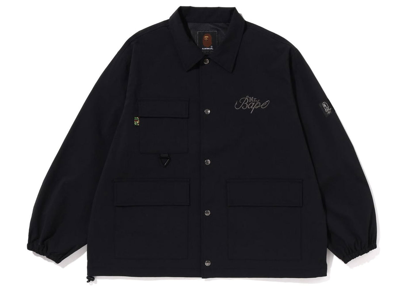 Jakke BAPE Mr Bathing Ape Relaxed Fit Coach Jacket Sort | 7J30-140-001, 0