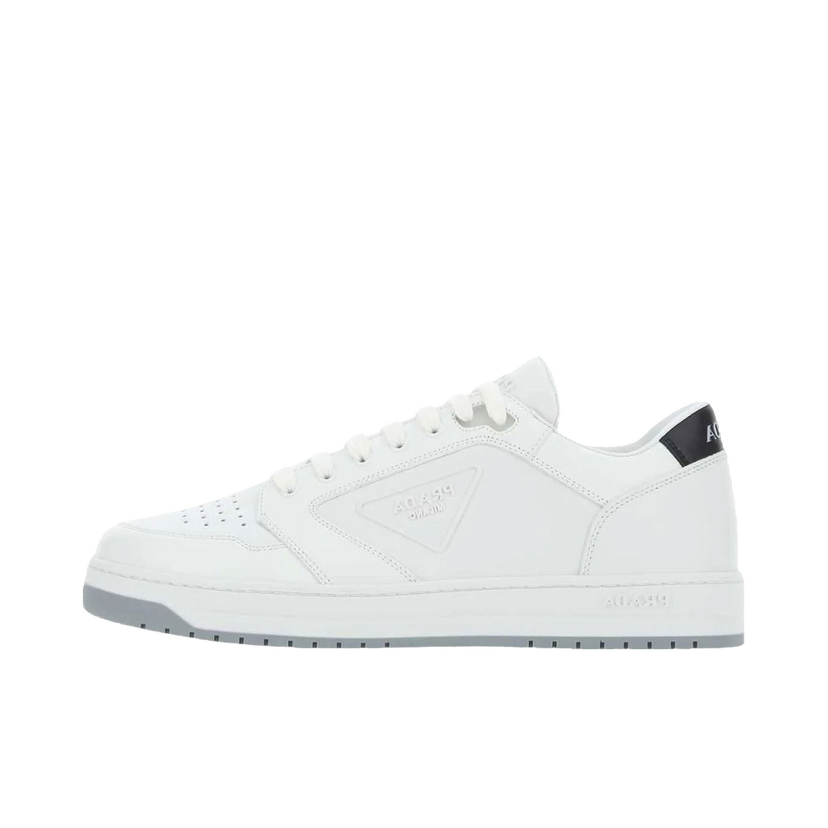 Sneakers og sko Prada Round Toe Sneakers White Black Hvid | 2EE363_3LJ6_F097W