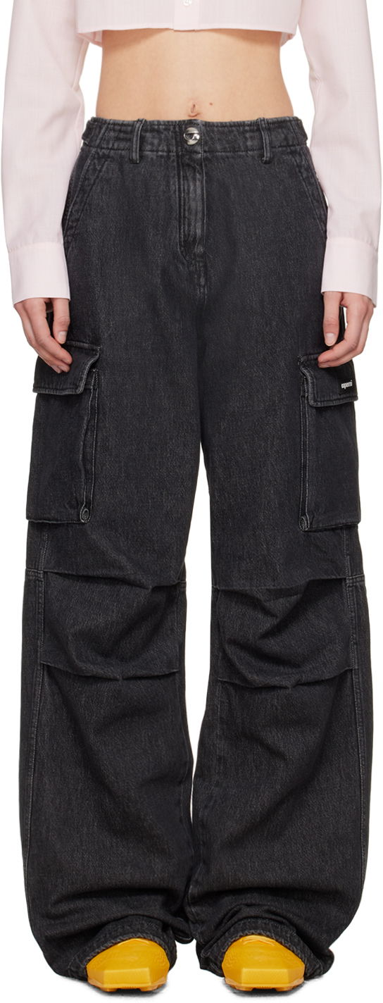 Cargo bukser Coperni Coperni Faded Denim Cargo Pants Sort | COPP40852