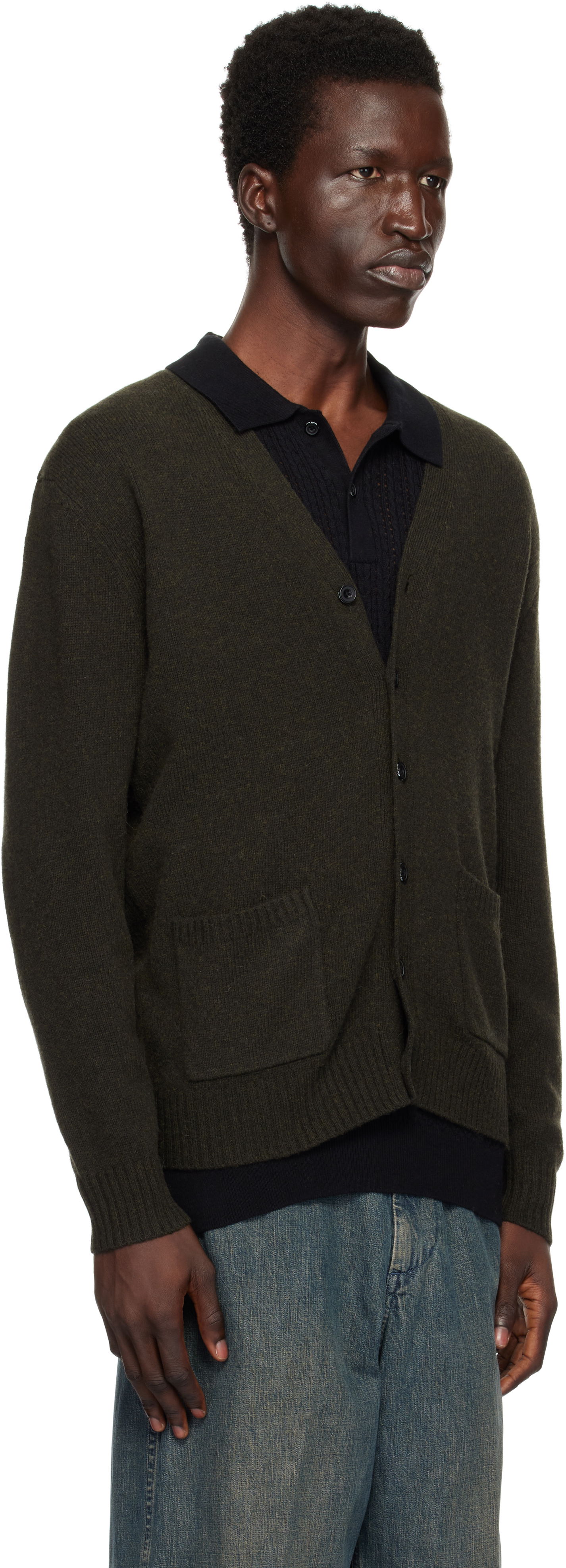 Sweater BEAMS BEAMS PLUS 7G Cardigan Grøn | 38150094103, 1