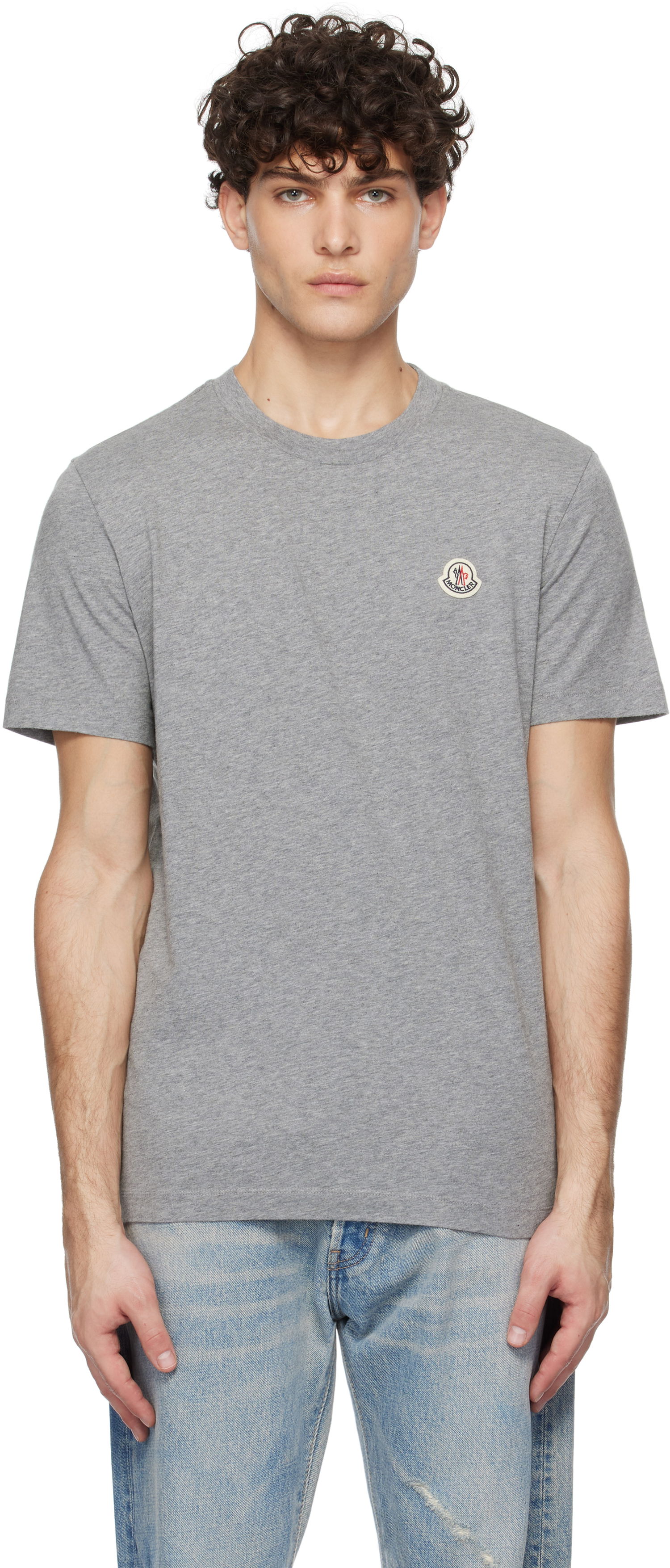 T-shirt Moncler Three-Pack Logo Patch T-Shirt Grå | K10918C00026829H8, 0