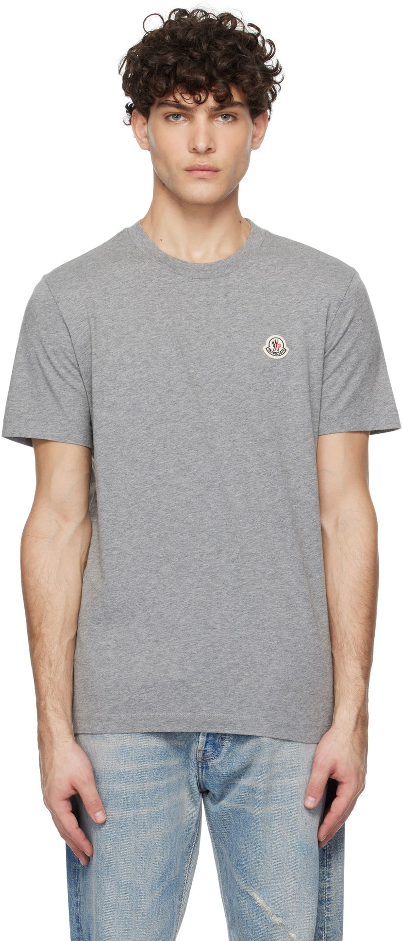 T-shirt Moncler Three-Pack Logo Patch T-Shirt Grå | K10918C00026829H8