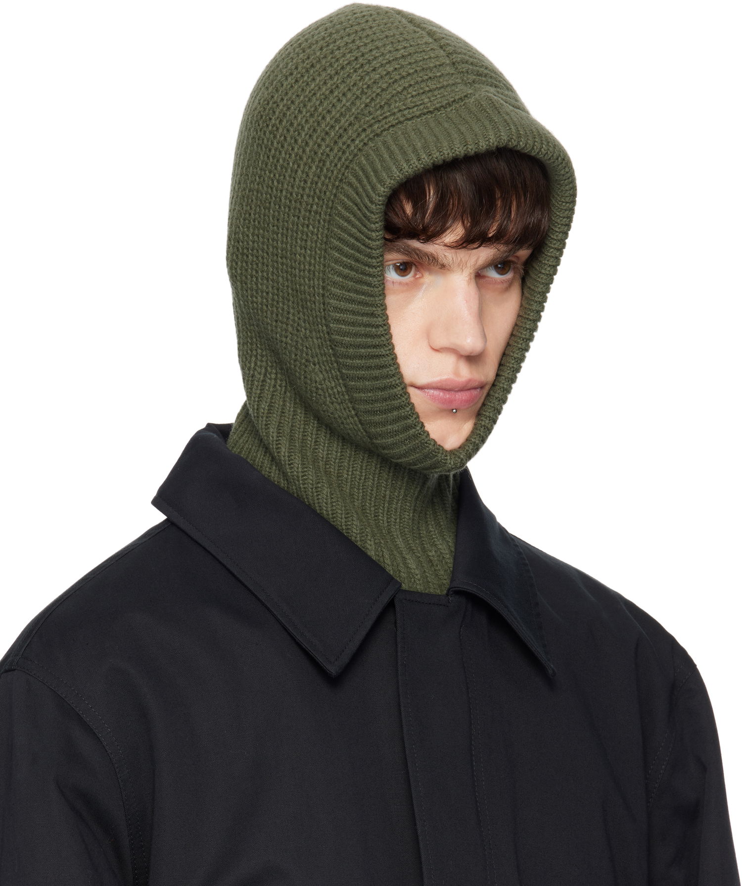 Beanie LEMAIRE Lemaire Lambswool Hooded Balaclava Grøn | AC1147 LK1026, 1