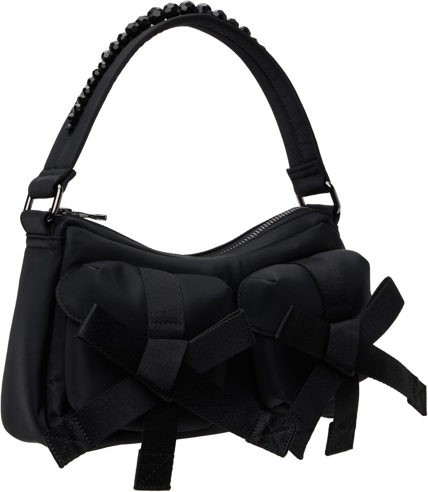 Håndtaske Simone Rocha Simone Rocha Beaded Utility Bow Pochette Bag Sort | BAG176B 0761, 1