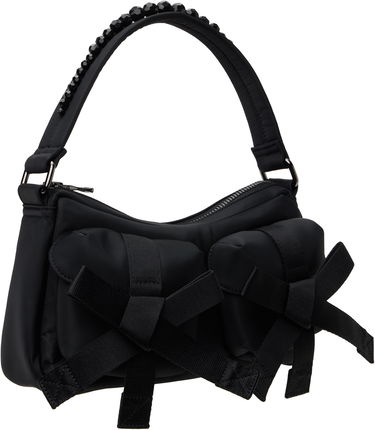 Håndtaske Simone Rocha Simone Rocha Beaded Utility Bow Pochette Bag Sort | BAG176B 0761, 1