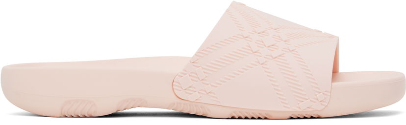 Tøj Burberry Burberry Embossed Check Dive Slides Lyserød | 8102135