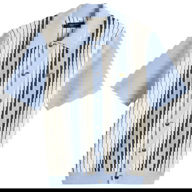 Polo skjorte AMIRI Striped Knitted Polo Shirt, Size Large Blå | AMKNIR1026-AshleyBlue, 0