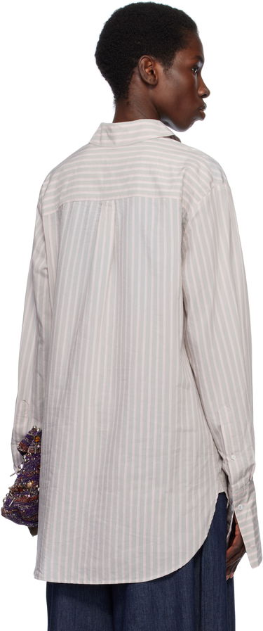 Skjorte Dries Van Noten Dries Van Noten Striped Popover Shirt Grå | 251-010734-1524, 2