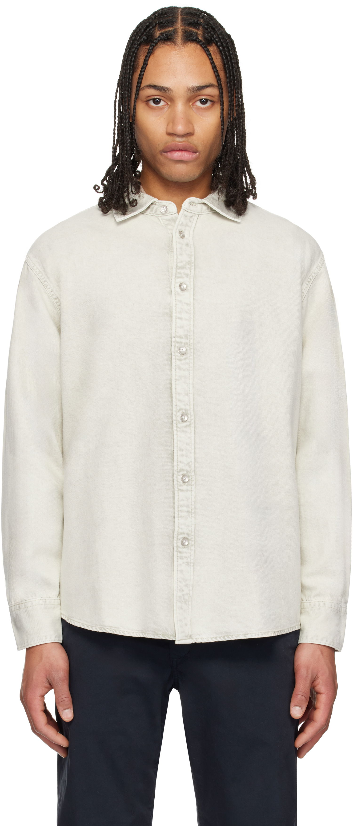 Skjorte rag & bone Rag & Bone Matthew Denim Shirt Beige | MED24H1438UFCC, 0