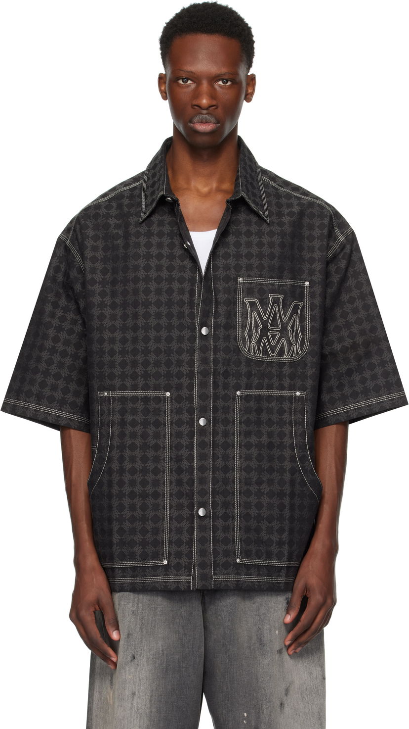 Skjorte AMIRI AMIRI 'MA' Quad Work Shirt Sort | AMSTCA1141