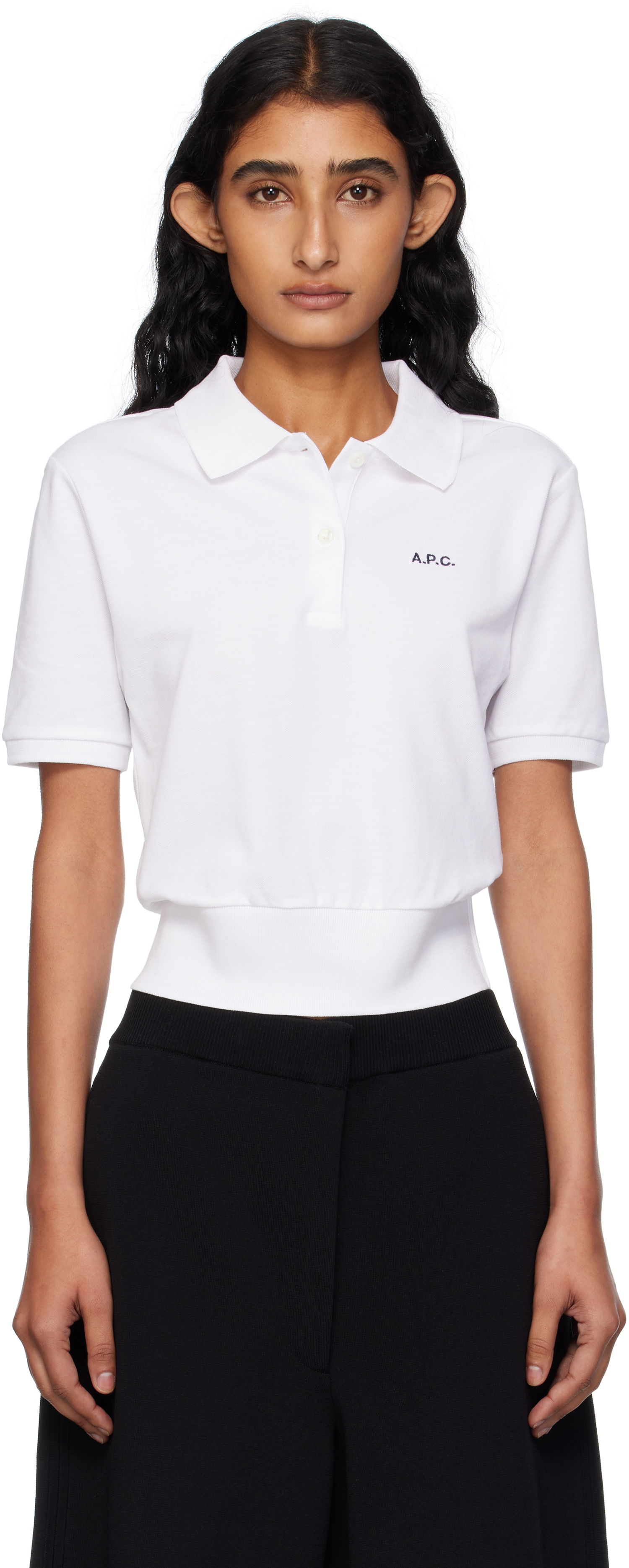 Polo skjorte A.P.C. A.P.C. Océane Cropped Polo Hvid | COGWZ-F26522, 0