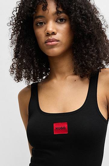 Tanktop BOSS HUGO Stretch-Cotton Jersey Vest with Logo Patch Sort | 50469665, 1