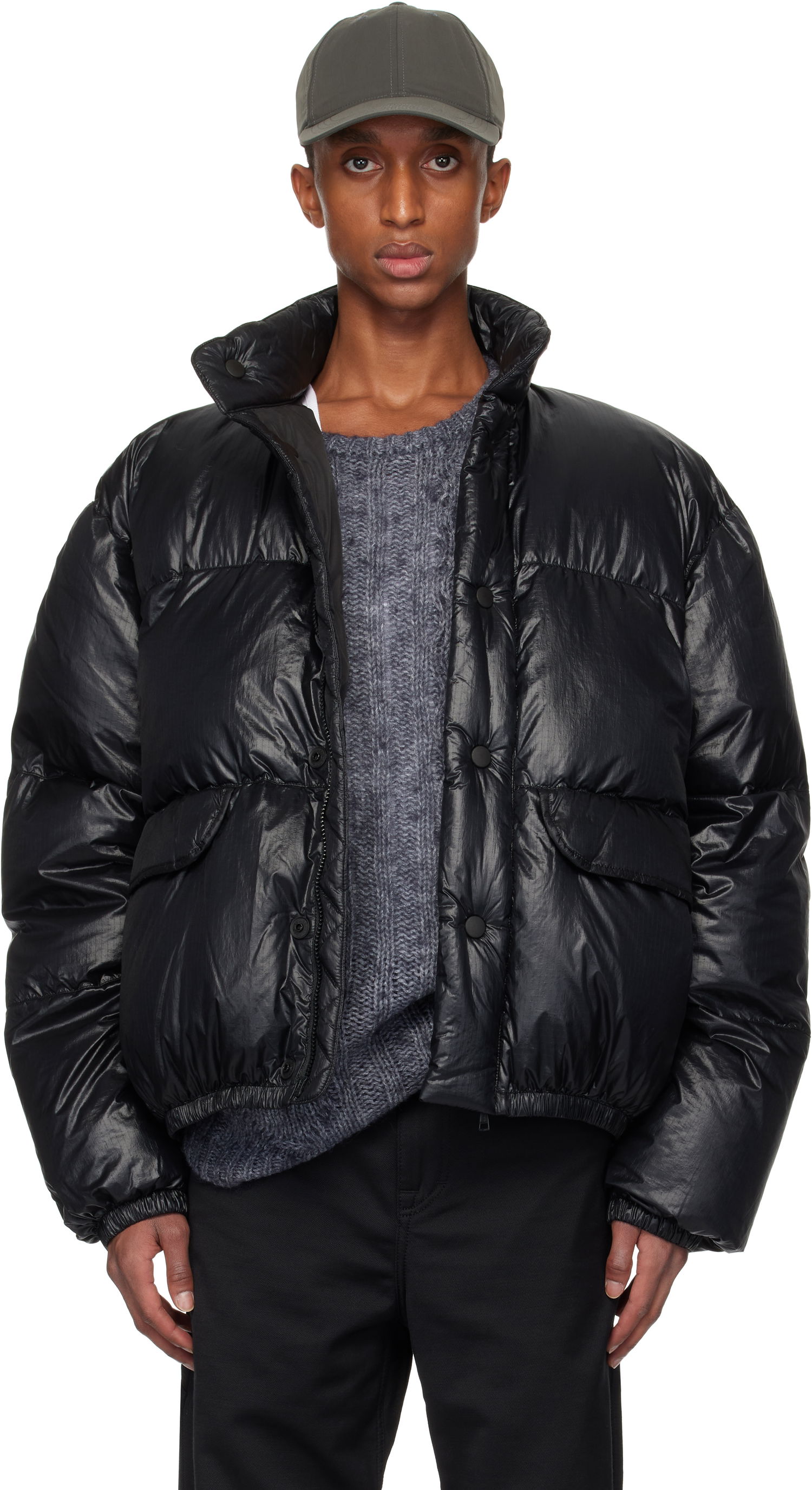 Puffer jakke OUR LEGACY Inhale Puffa Jacket Sort | M4231IPB, 0
