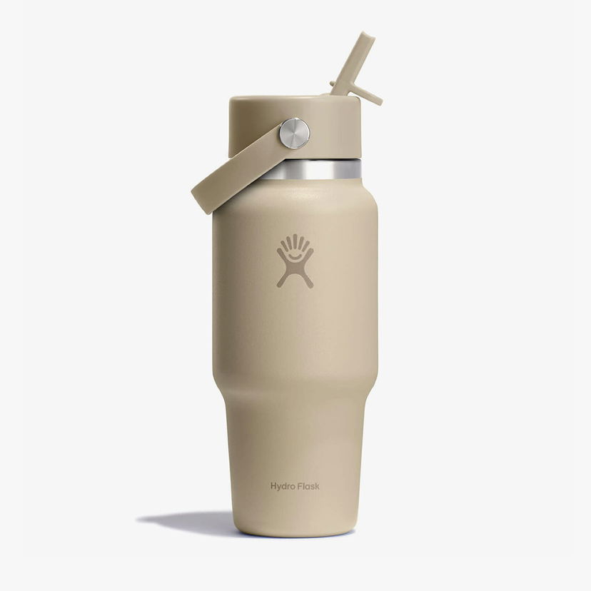 Drikkeflaske Hydro Flask 709ml Wide Flex Straw Travel Bottle Beige | WT24CFS114