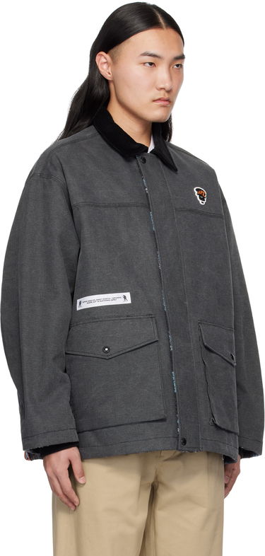 Parka AAPE by A Bathing Ape AAPE by A Bathing Ape Moonface Logo Reversible Utility Jacket Grå | AAPJKM7680XXNBKX, 1