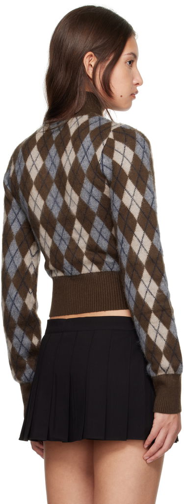 Sweater GUIZIO Guizio Delia Argyle Cropped Turtleneck Sweater Brun | H24603S047, 2
