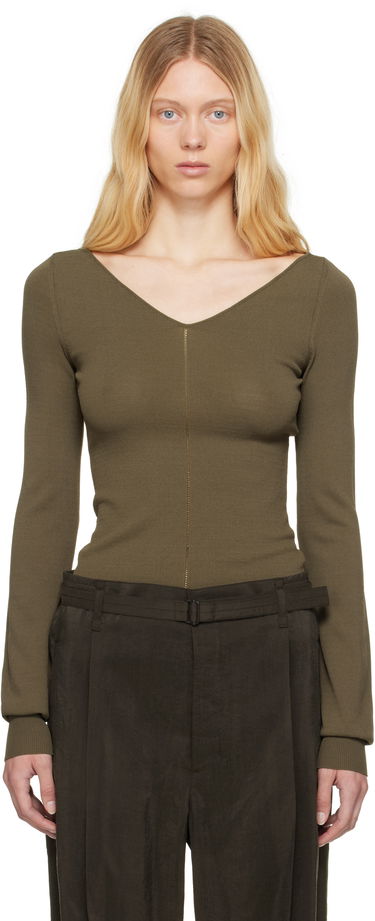 Sweater LEMAIRE Lemaire Wide V-Neck Top Grøn | TO1362 LK1038, 0