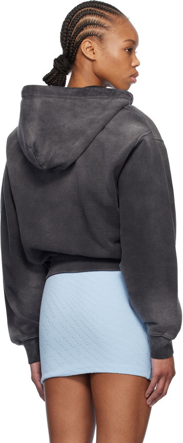 Sweatshirt Alexander Wang Alexander Wang Cropped Zip-Up Hoodie Sort | 4CC1252112, 2