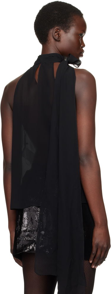 Tanktop Tom Ford Silk Georgette Sleeveless Blouse Sort | CA3291-FAX852, 2