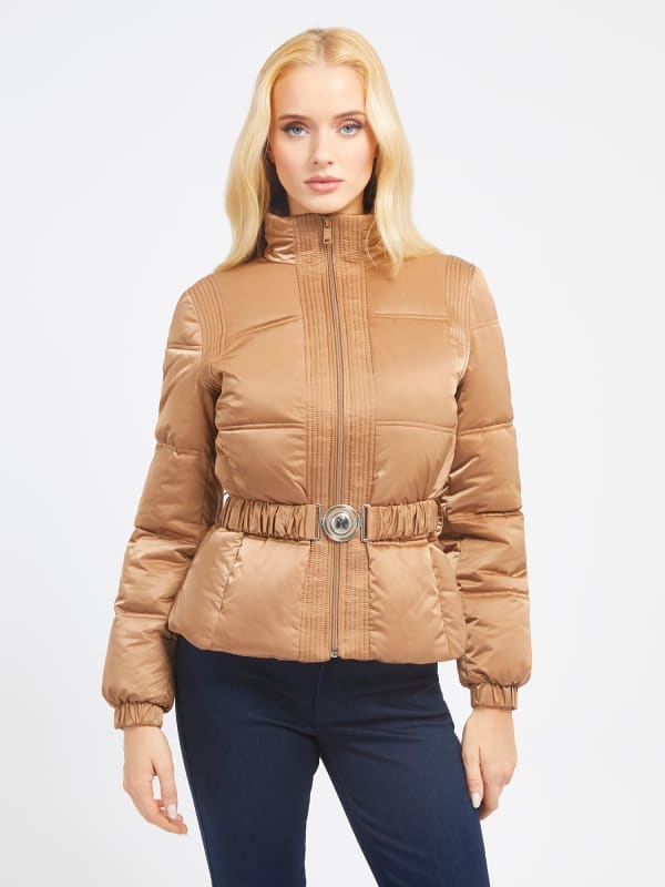 Puffer jakke GUESS Detachable Bumbag Beige | W3BL19WEX12, 0