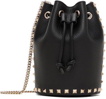 Håndtaske Valentino Valentino Garavani Mini Rockstud Drawstring Bag Sort | 6W2P0AI4VSH, 0