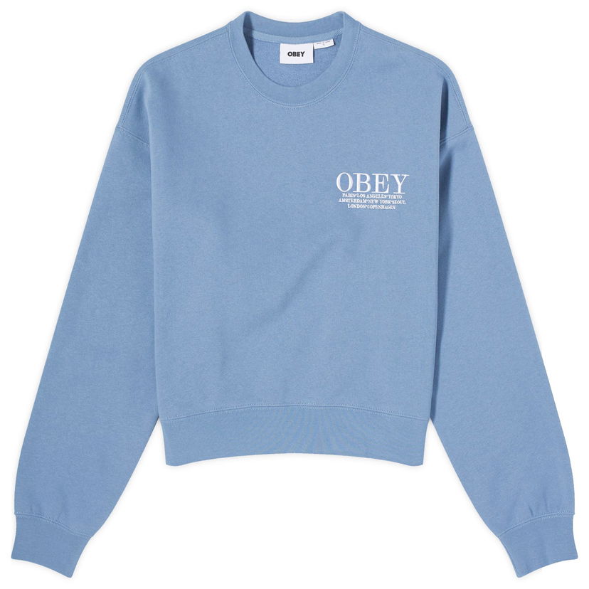 Sweatshirt OBEY Cities Crewneck Blå | 211600155-COE