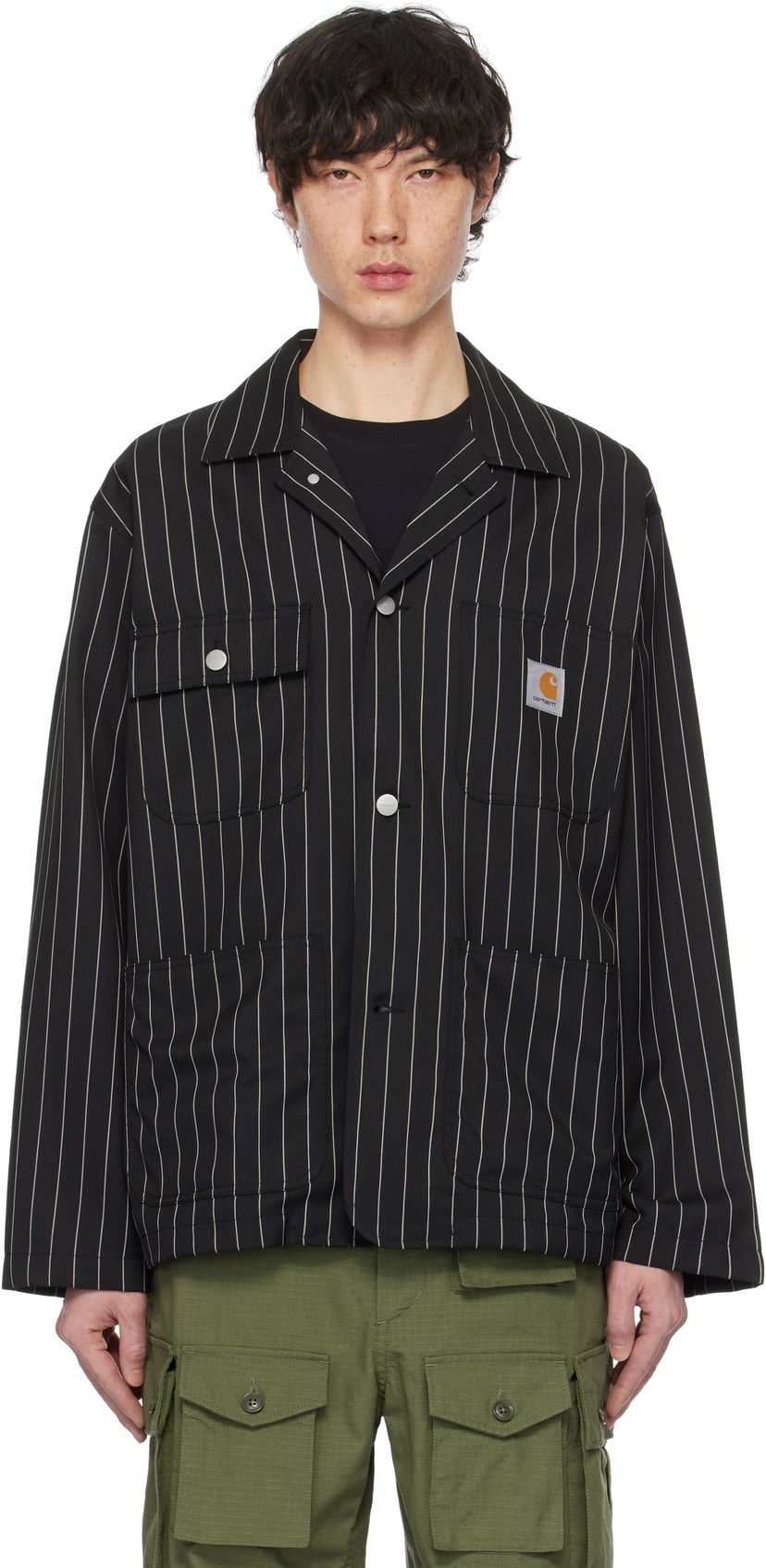 Jakke Carhartt WIP Work In Progress Seaton Pinstriped Blazer Sort | I034437