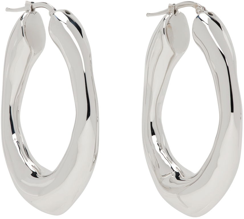 Øreringe Jil Sander Hoop Earrings "Silver" Metalisk | J11VG0082_P4877, 1