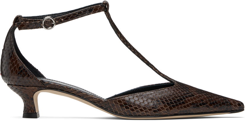 Skopleje Aeyde Aeyde Liz T-Bar Kitten Heels Brun | A11-PU0596006003-225