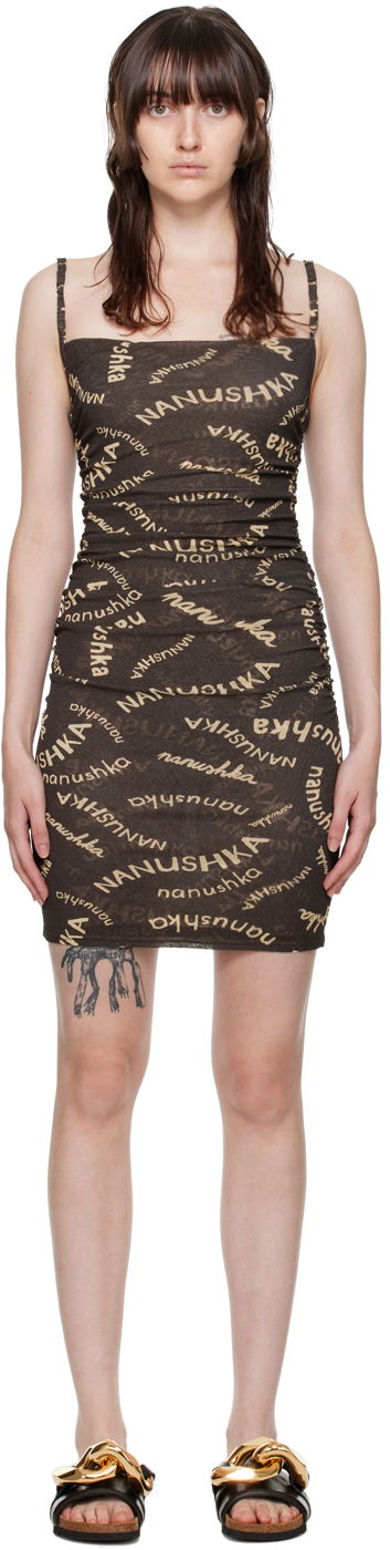 Kjole Nanushka Adie Mini Bodycon Dress Brun | NW22PFDR00177