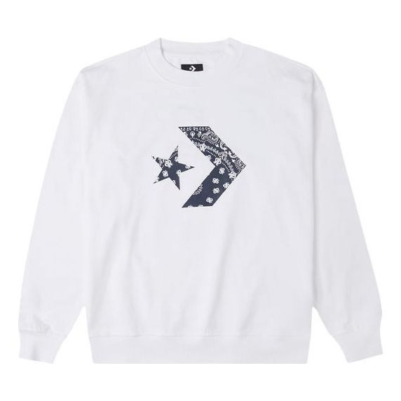Sweatshirt Converse Converse Knit Logo Pullover Hvid | 10023164-A01