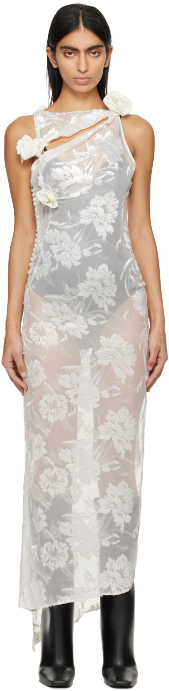 Kjole Coperni Coperni Exclusive Floral Maxi Dress Hvid | COPR44049