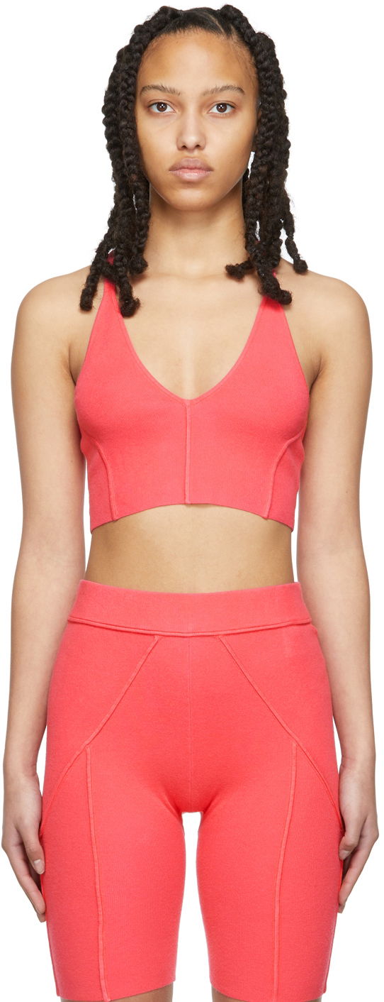 Tanktop Helmut Lang Helmut Lang Ribbed Bra Top Lyserød | M02HW712