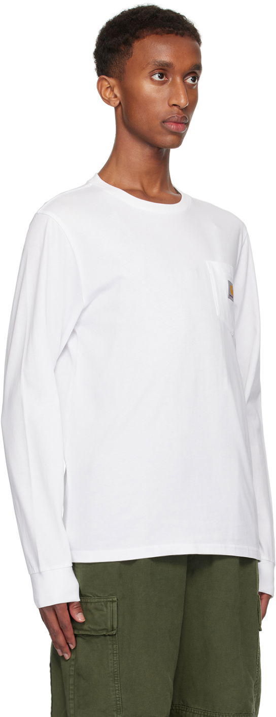 T-shirt Carhartt WIP Long Sleeve Pocket T-Shirt Hvid | I030437, 1