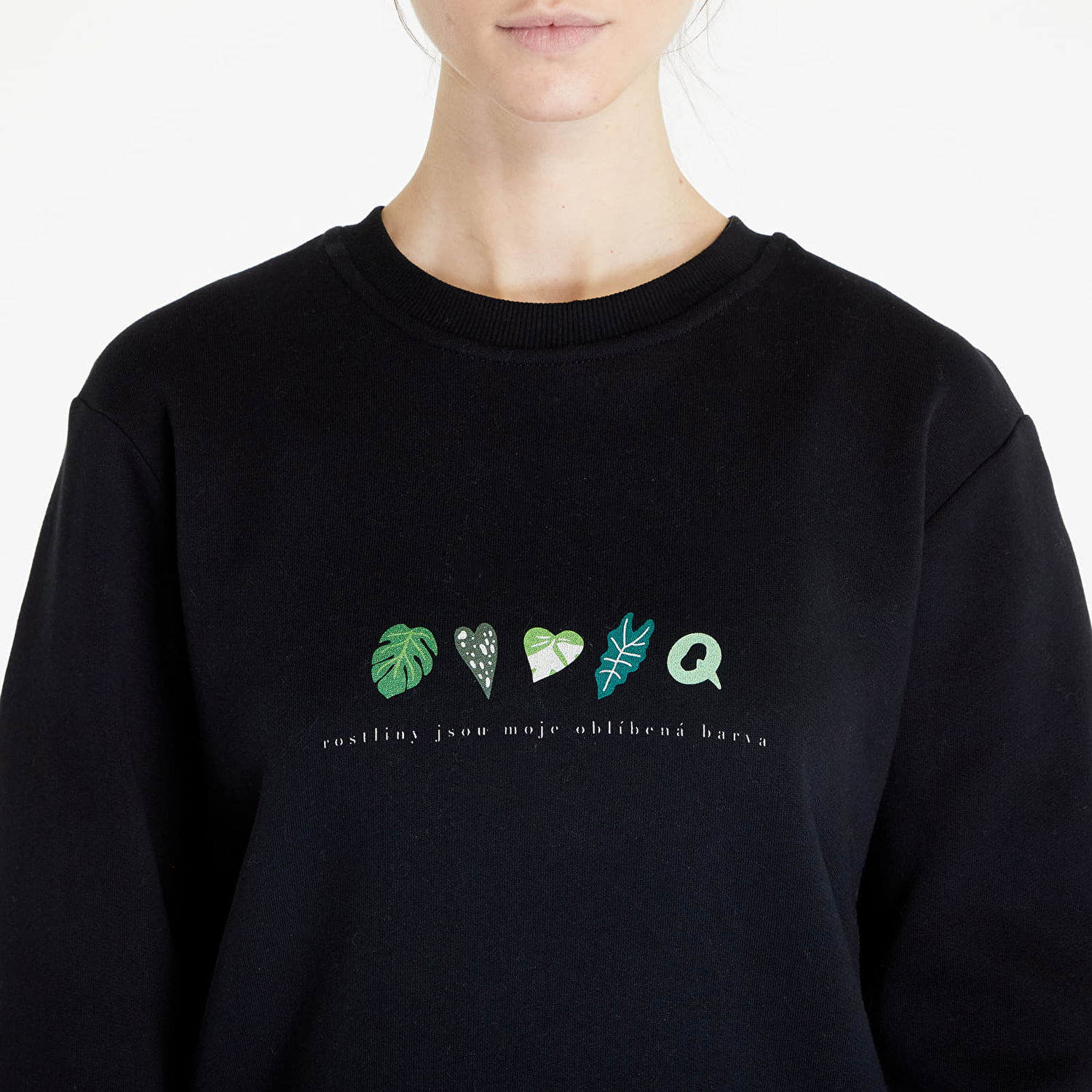 Sweatshirt Queens Rostliny Jsou Moje Oblíbená Barva Crewneck Sort | QNS_041, 1