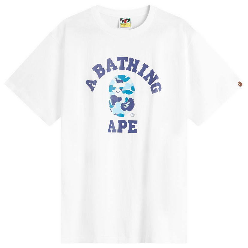 T-shirt BAPE A Bathing Ape ABC Camo College Tee, Size Large Hvid | 001TEL301005M-WBK