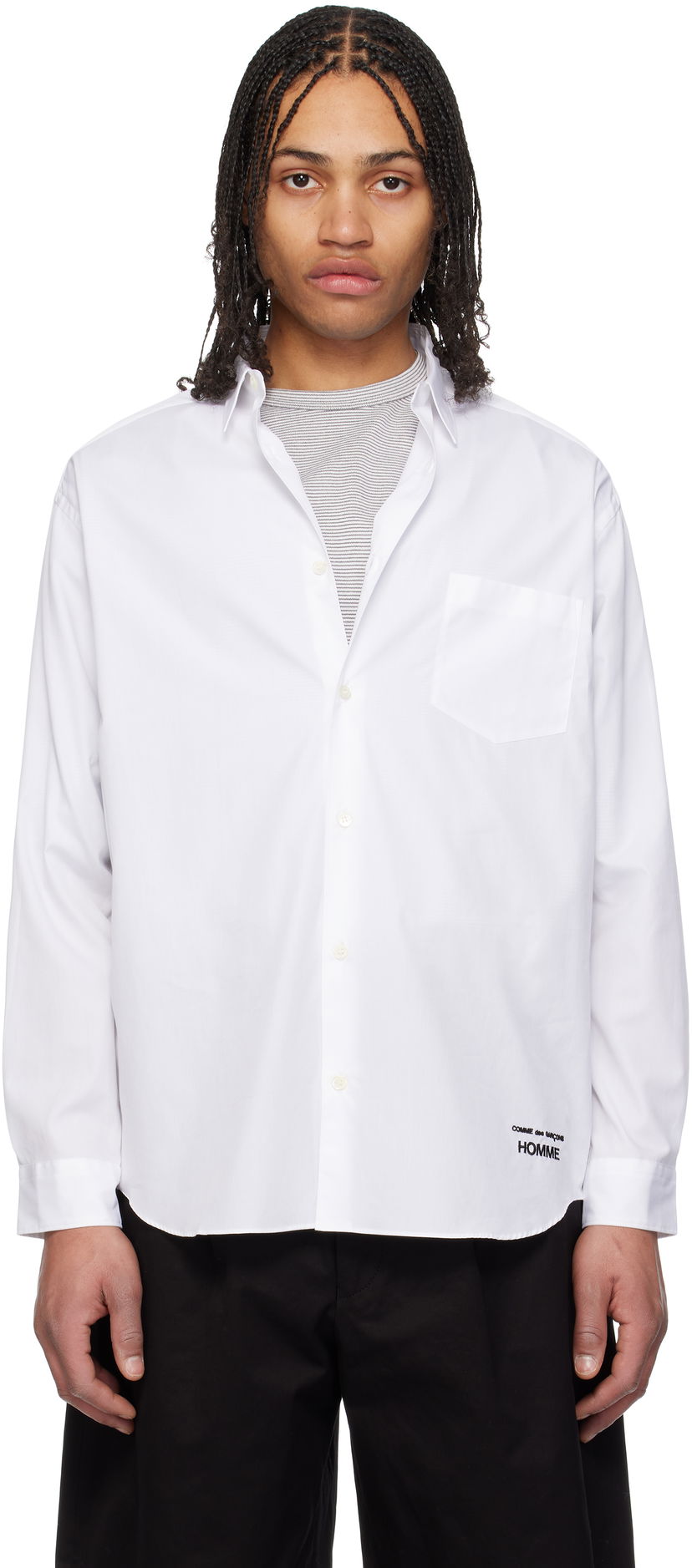 Skjorte Comme des Garçons CDG Homme Cotton Broad Shirt Hvid | HO-B102-051
