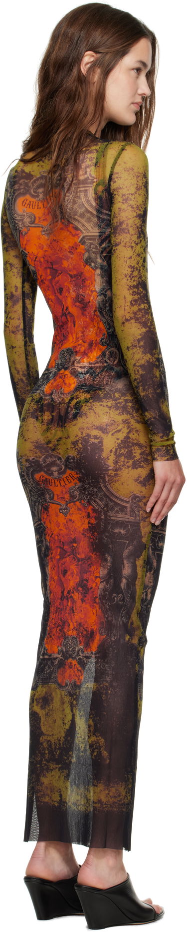 Kjole Jean Paul Gaultier Jean Paul Gaultier 'The Long Médaillon' Mesh Maxi Dress Flerfarvet | 25/03-W-DR023-M006P-004115, 2