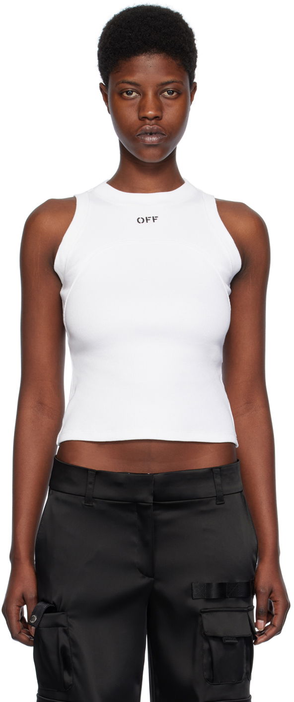 Tanktop Off-White White 'Off' Stamp Tank Top Hvid | OWAD236C99JER0010110