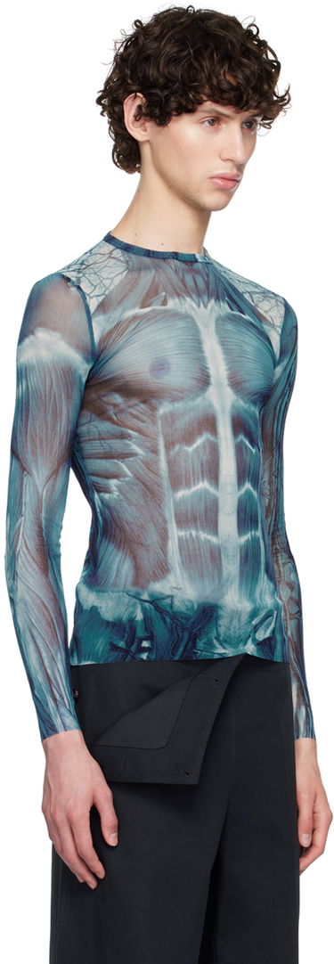 Krop Jean Paul Gaultier Jean Paul Gaultier 'The Écorché' Long Sleeve T-Shirt Blå | 24/30-F-TO210-T554-505601, 3